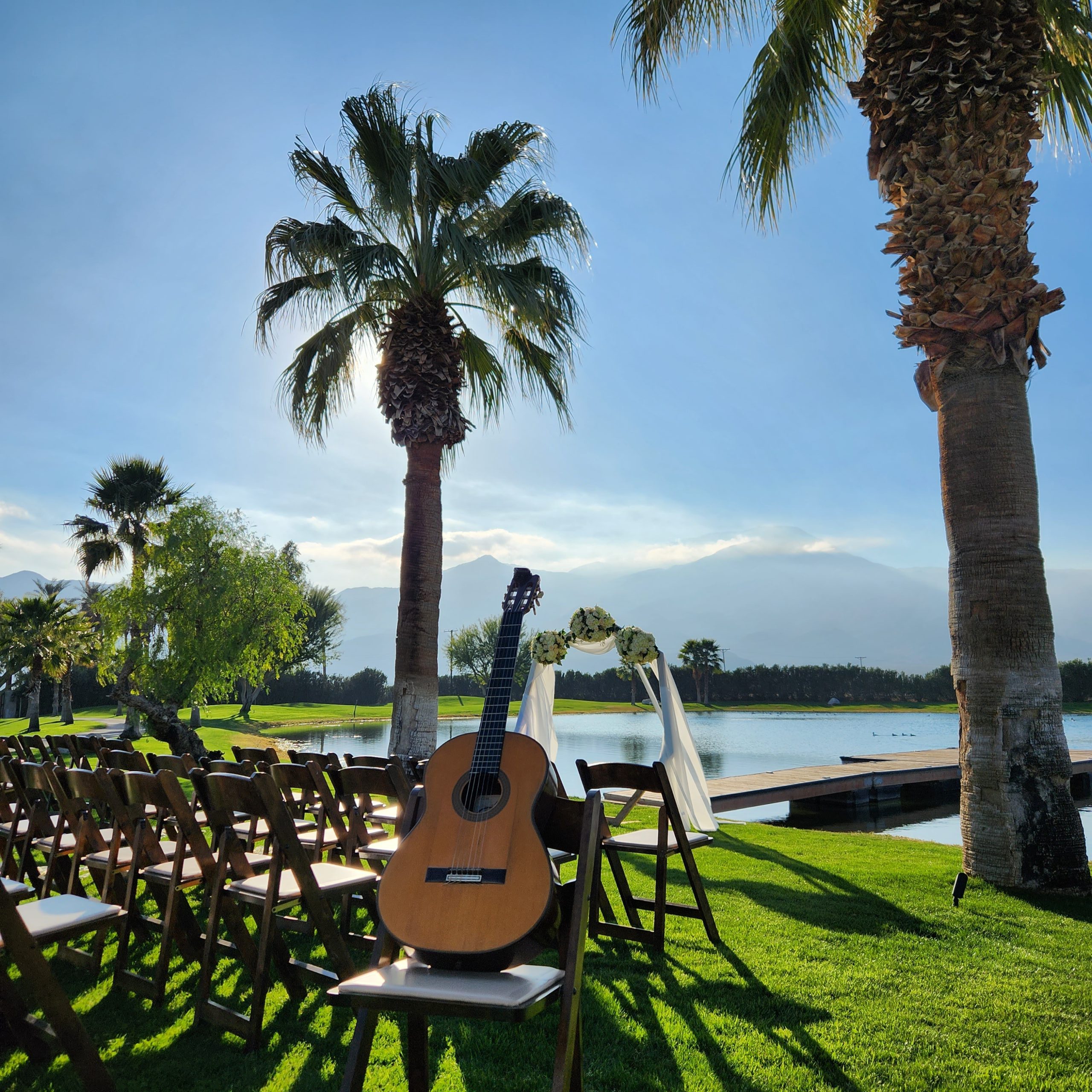 Live acoustic guitar performance at a corporate event in Irvine, California