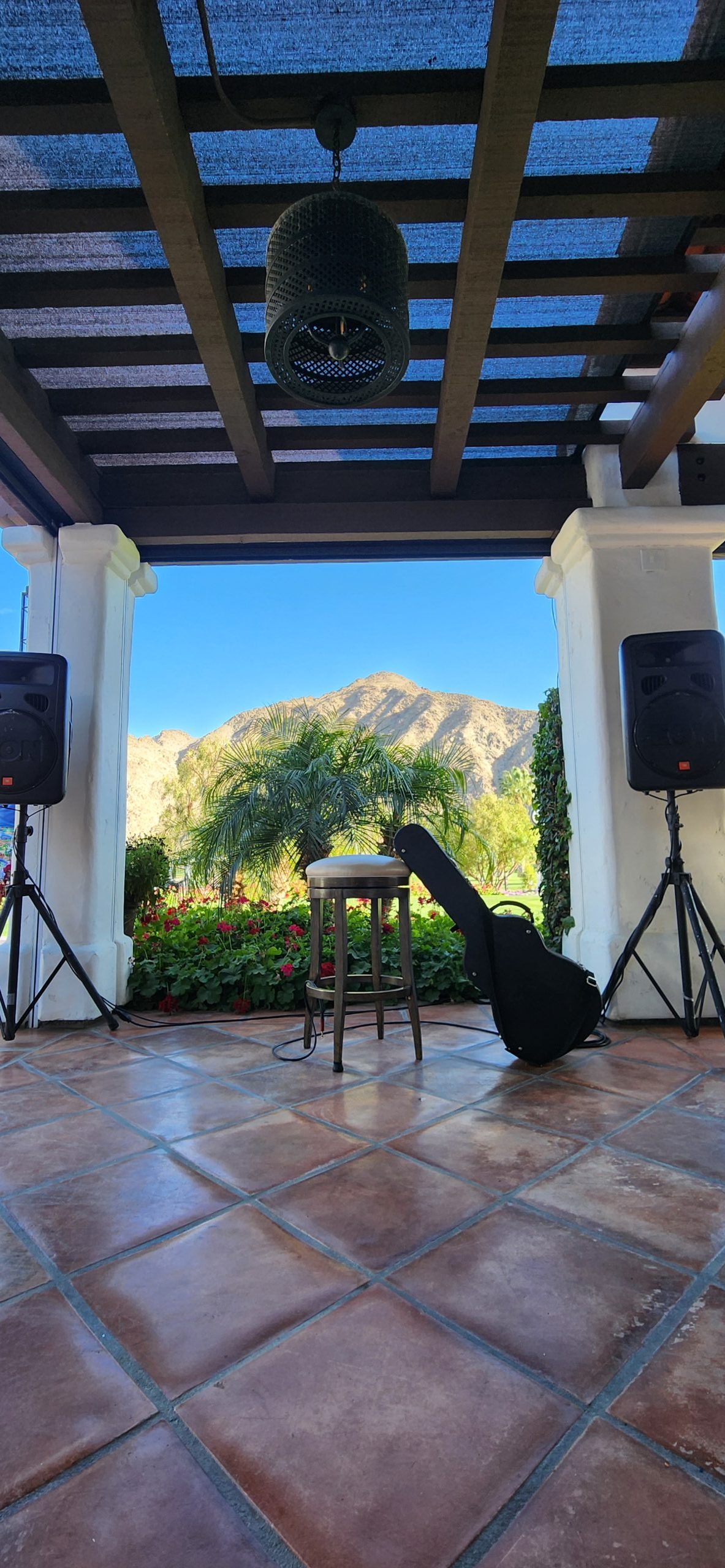 Wedding musician playing acoustic guitar at an Orange County wedding